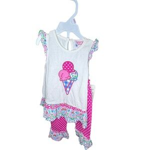 Jumping Fences ice cream  2 Piece Matching Set Top Pants 18 Mo NWT